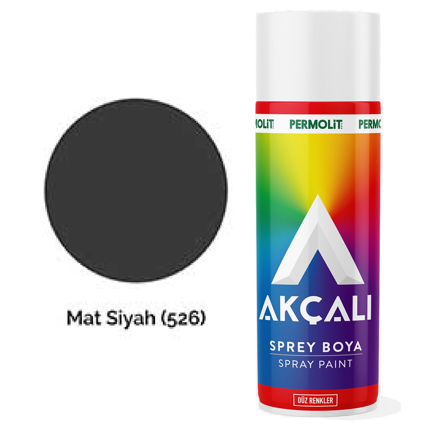SPREY BOYA DUZ MAT SIYAH AKCALI 526